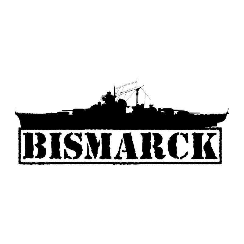 Silhouette de cuirassé noir de navire Bismarck