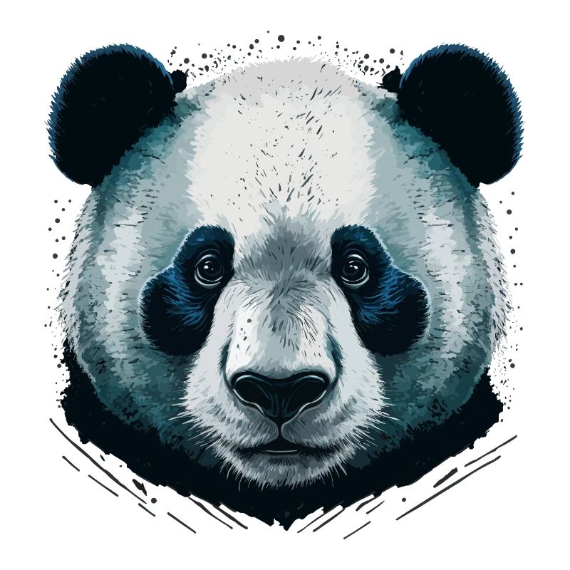 Realistic Panda Head