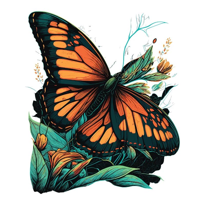 Le papillon aime les fleurs