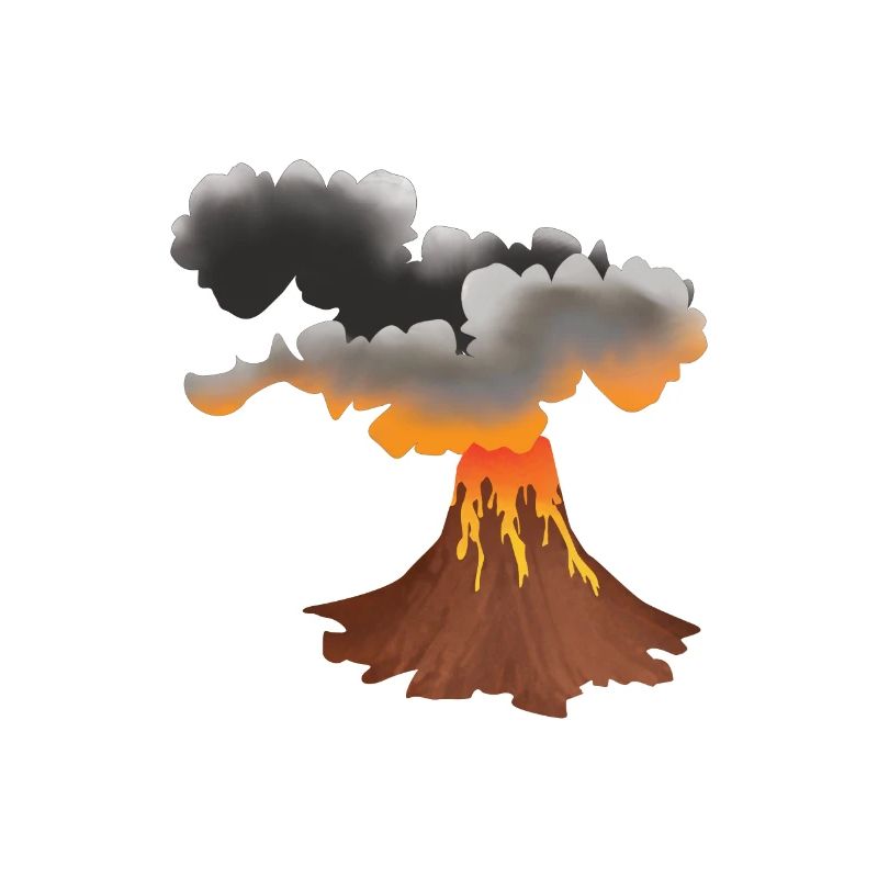 Conception de volcan en éruption