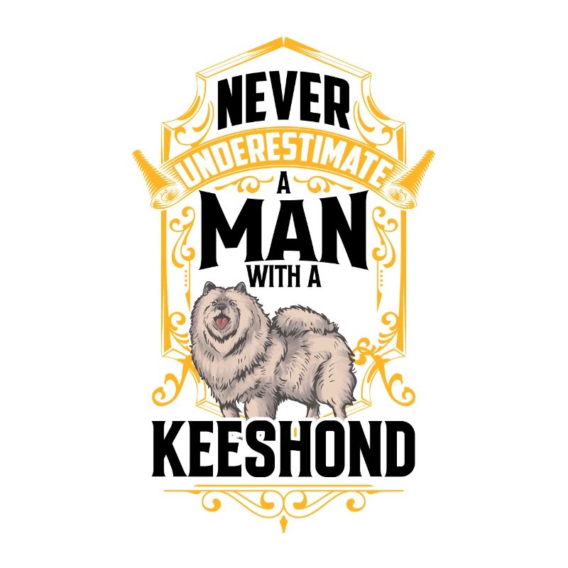 Man with Wolfspitz German Spitz