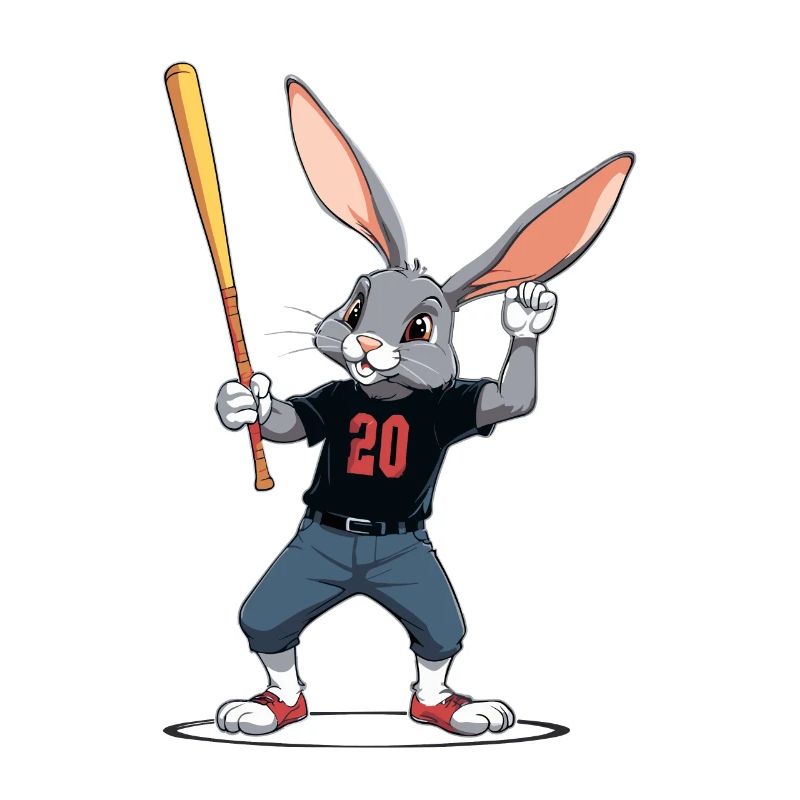 Baseball Player Easter Bunny & Easter Baseball