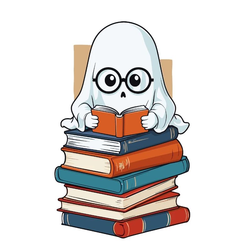 Book Lover Style Reading Halloween Ghost