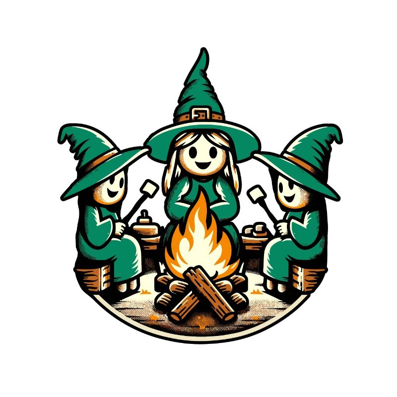 Camping feu de camp Vintage sorcières Design