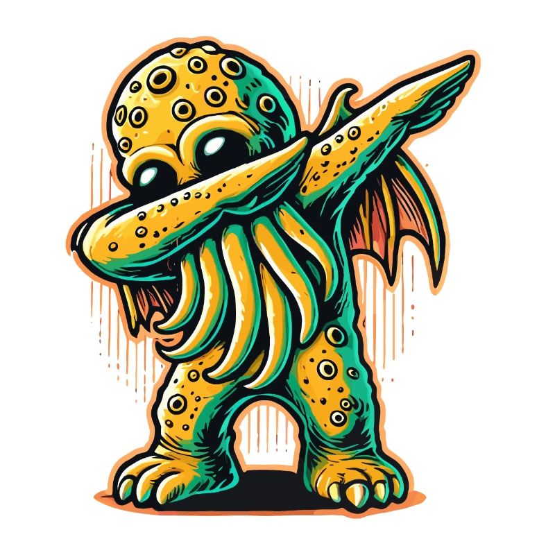 Drôle Dabbing Cthulhu Pieuvre dystopique