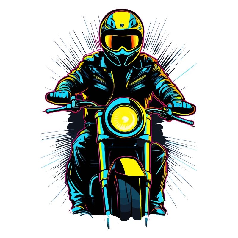 Neon-Motorradfahrer