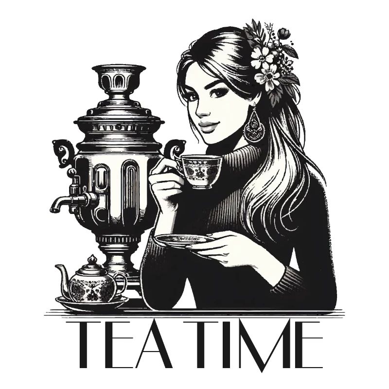 Samowar Teezeit Frau Geschenk