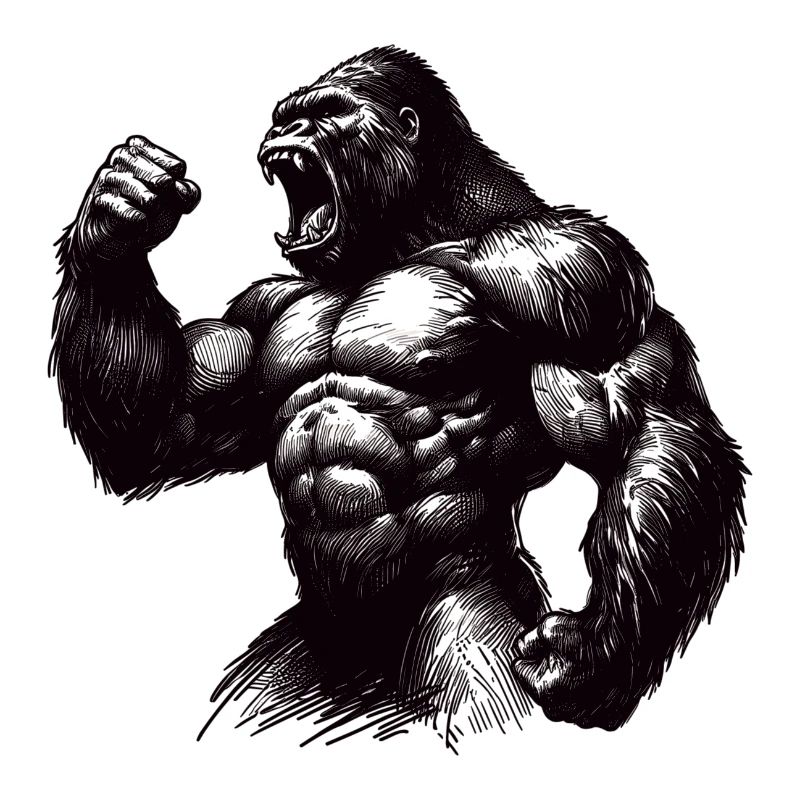 Starker Gorilla Motivation geballte Faust Geschenk