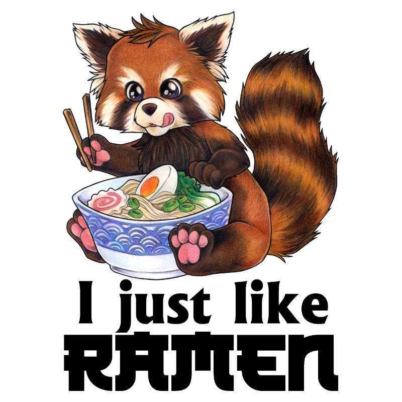 I just like Ramen Roter Panda mit Nudeln Geschenk