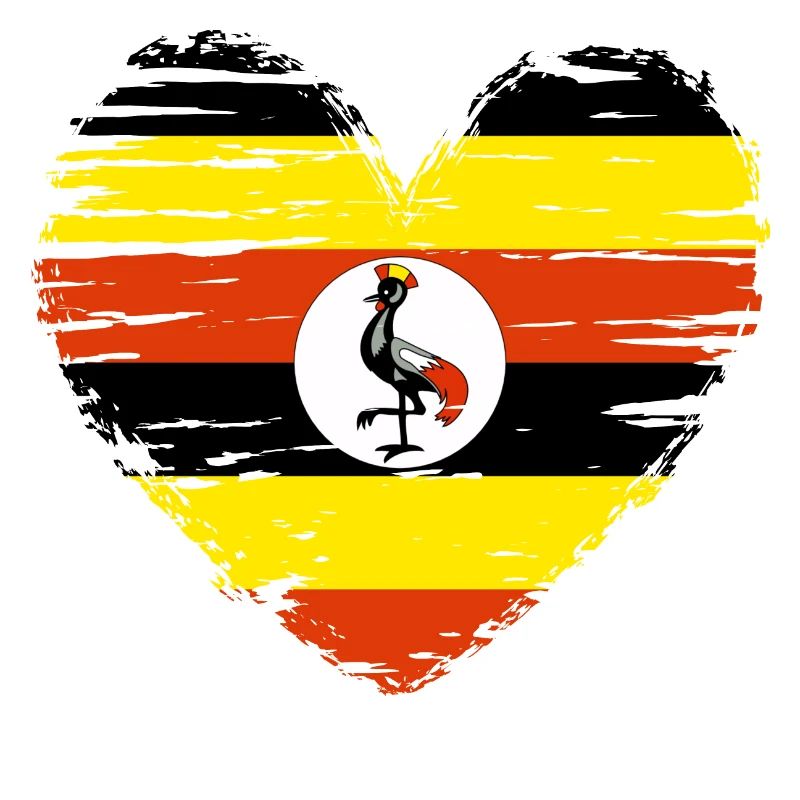 Ouganda coeur drapeau drapeau drapeau blason