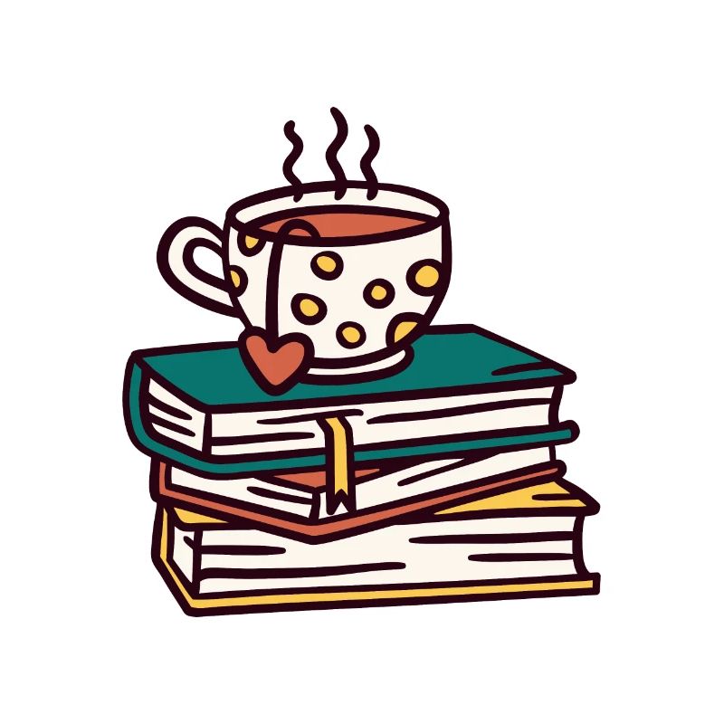 Book cup tea coffee books reading gift