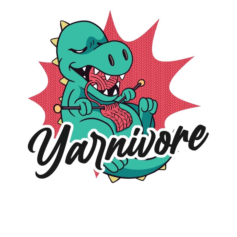 Knitting Knitter Pun Dinosaur