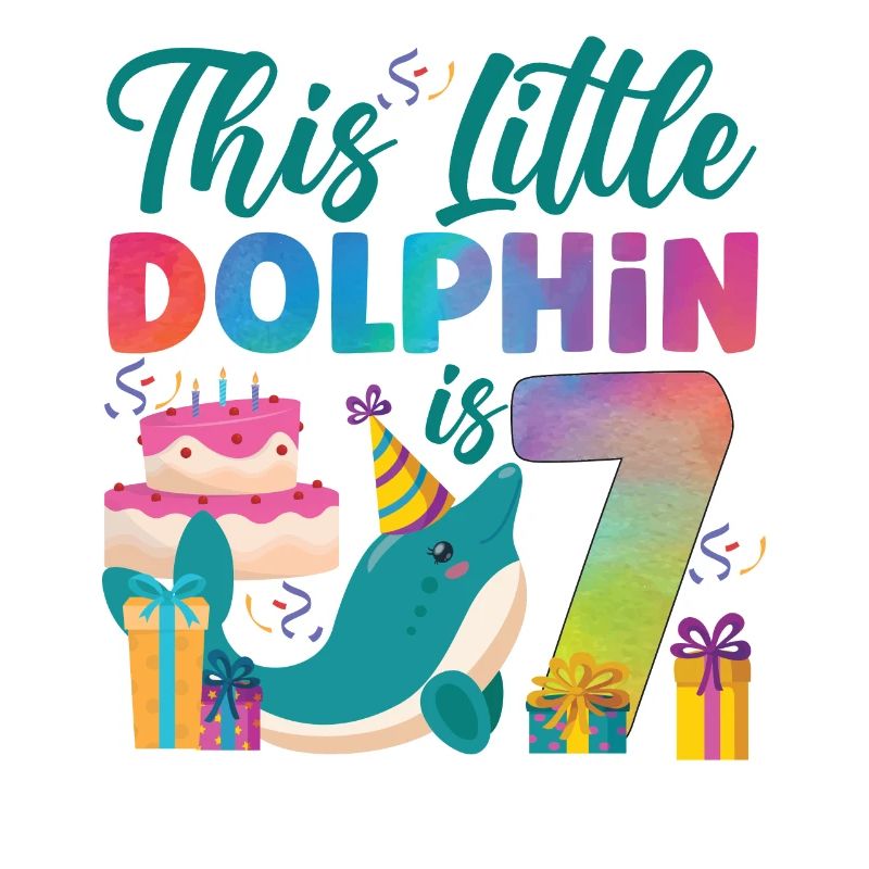 Aquarelle de dauphin 7e anniversaire