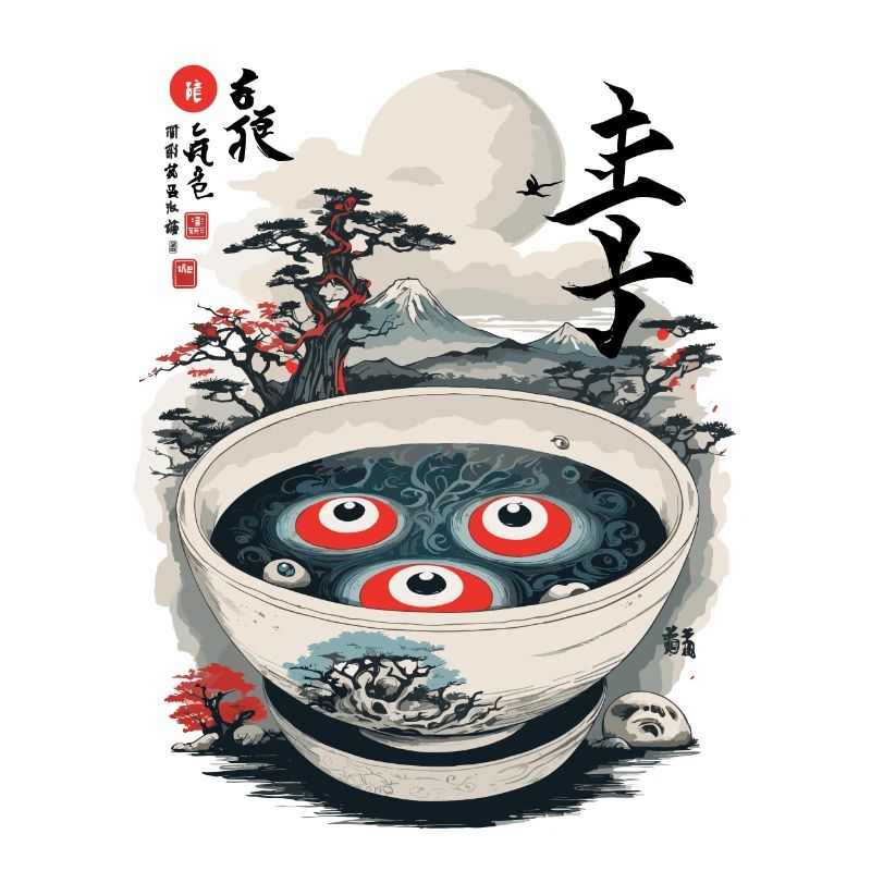 Occult Japanese Ukiyo-e Souls Ramen Soup