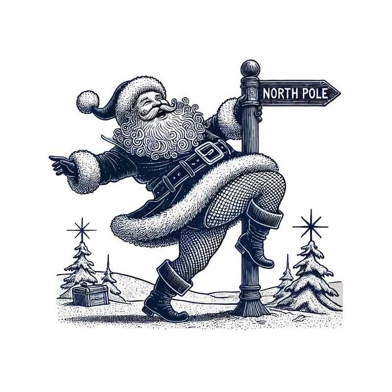 Lustiger Weihnachtsmann Pole Dance Spaß