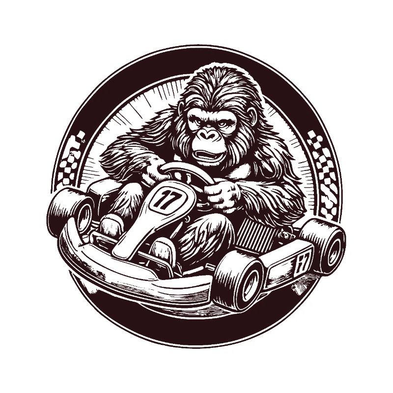 Gorille dans l’aventure de course rétro Go-Kart
