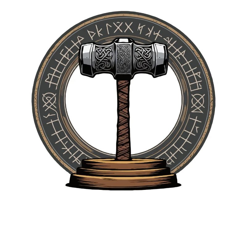 Viking Hammer Warrior Valhalla Runic Circle Thor
