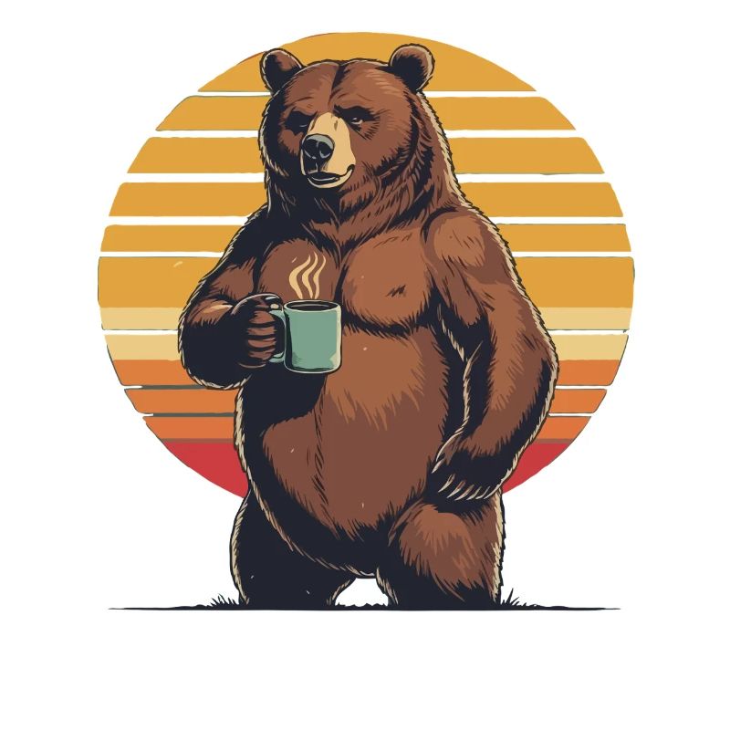 Grim Bear Coffee Mug Bears Coffee Tired