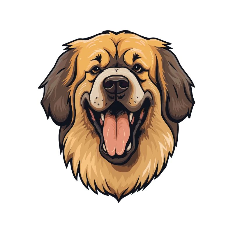 Leonberg chien race aquarelle dessin animé kawaii cli