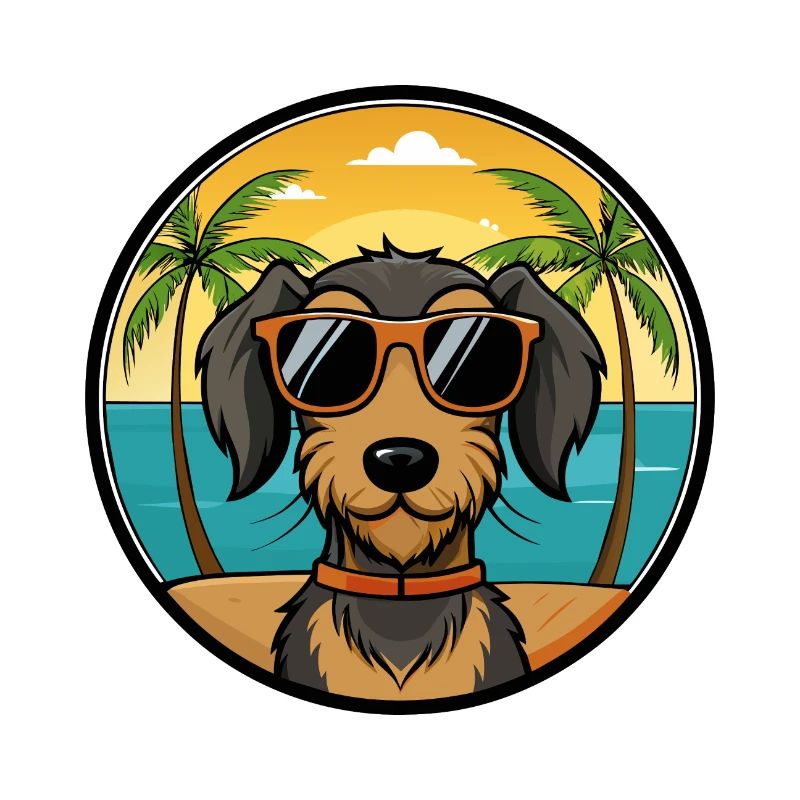 Drahthaardackel Hunderasse Cartoon Sonnenbrille
