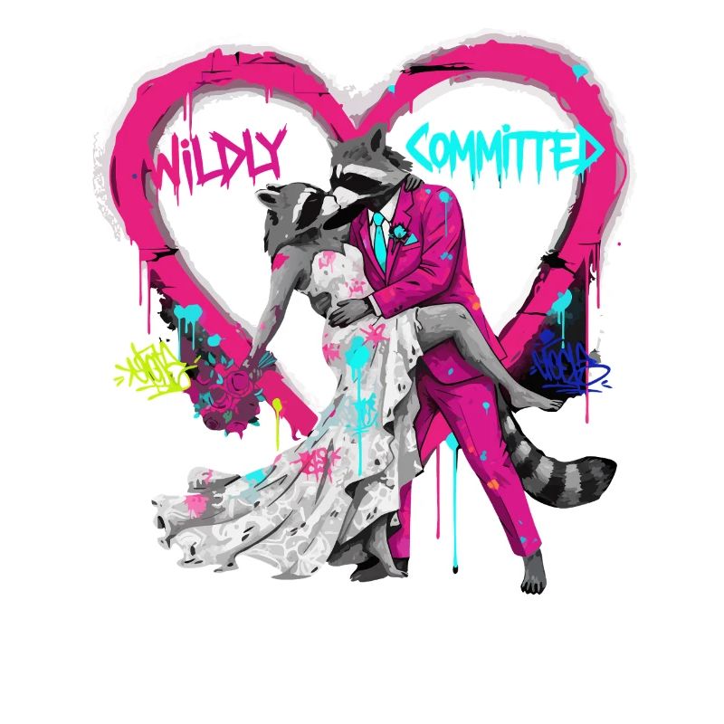 Wildly Committed Raccoon Wedding