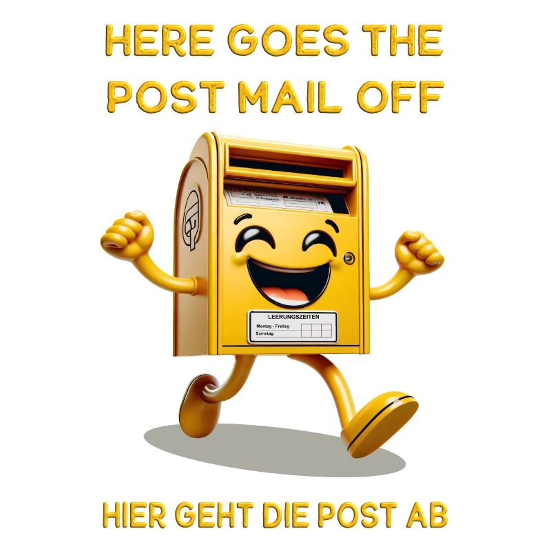 Here goes the post mail off. Hier geht die Post ab