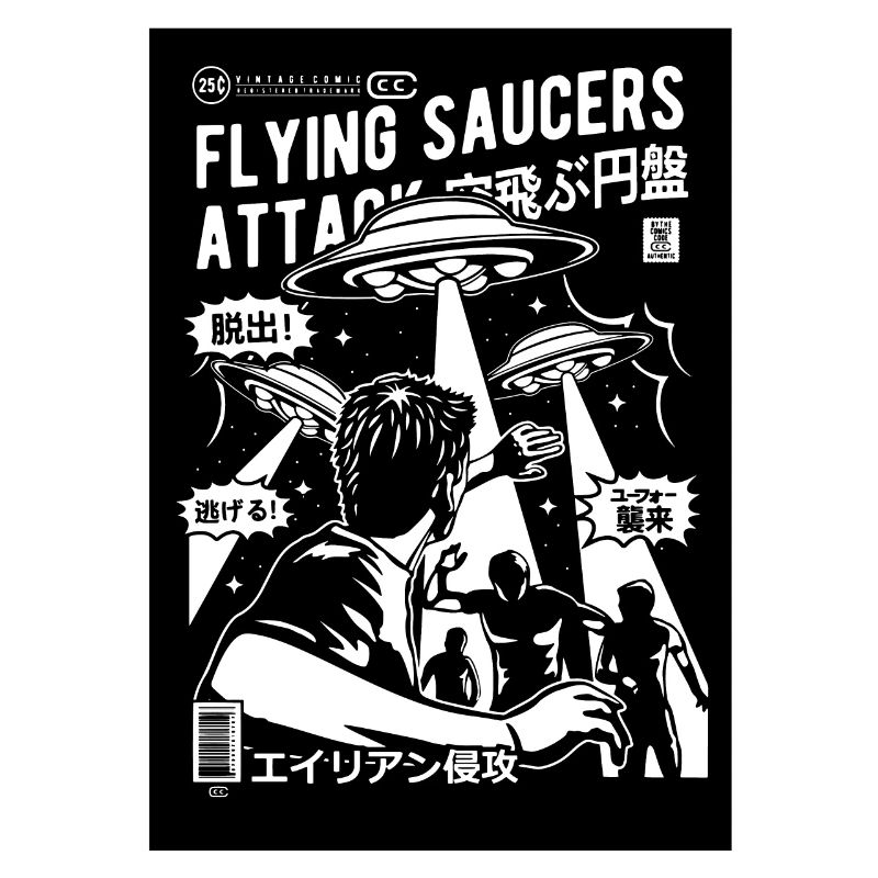 Alien Kidnapping Comic Ufo Flying Saucer
