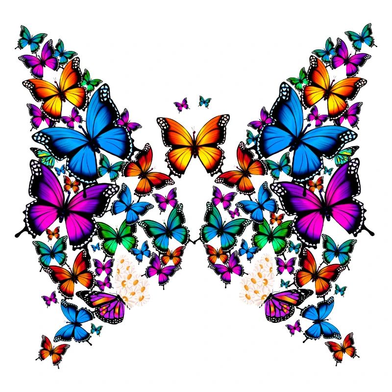 Frau Mädchen Schmetterlinge Gänseblümchen Design