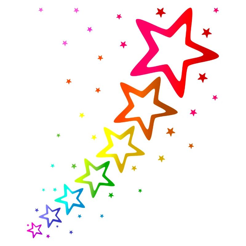 bunte Sterne Regenbogenfarben