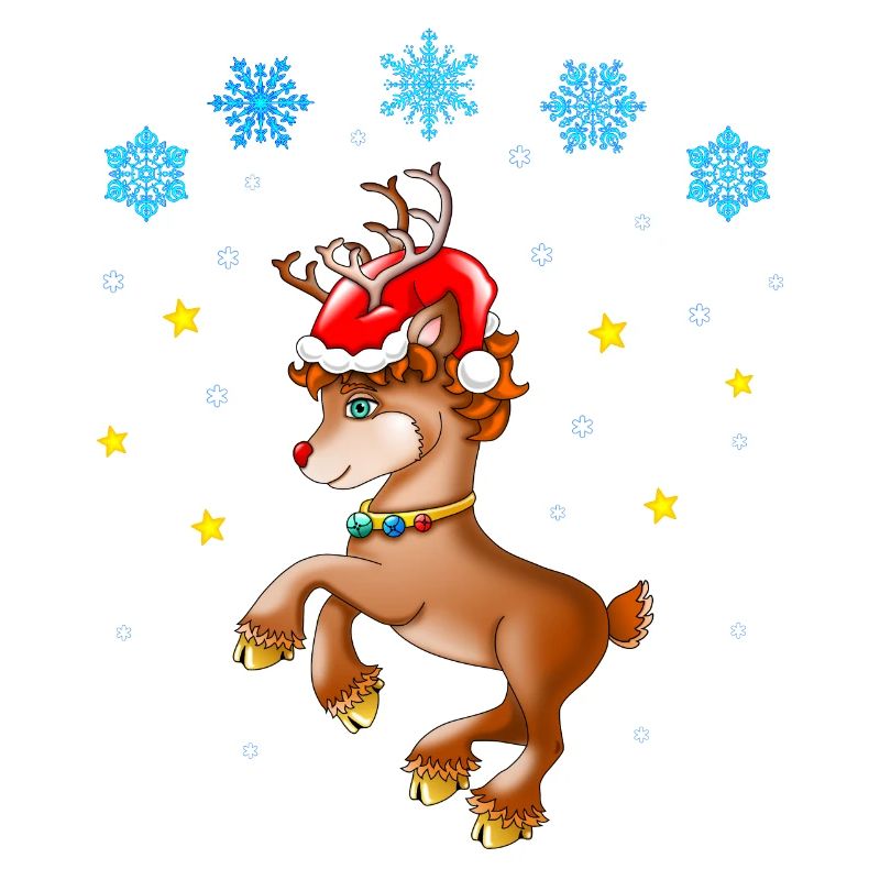 Reindeer Rudolf with Santa hat