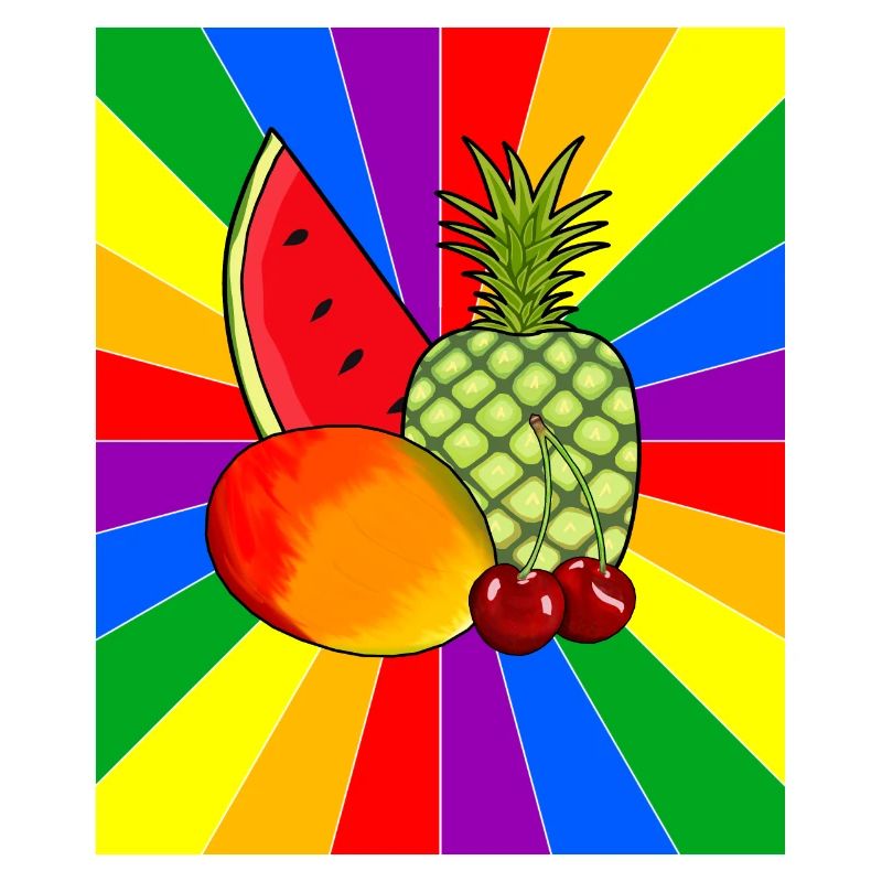 Regenbogen Sommer Früchte Obst Vegetarisch