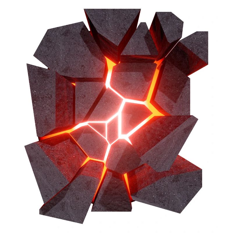 Glühende Lava Vulkan 3D Design