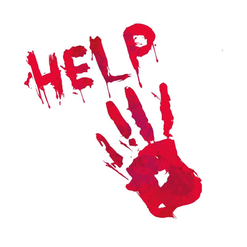 HELP main en sang spécial Halloween