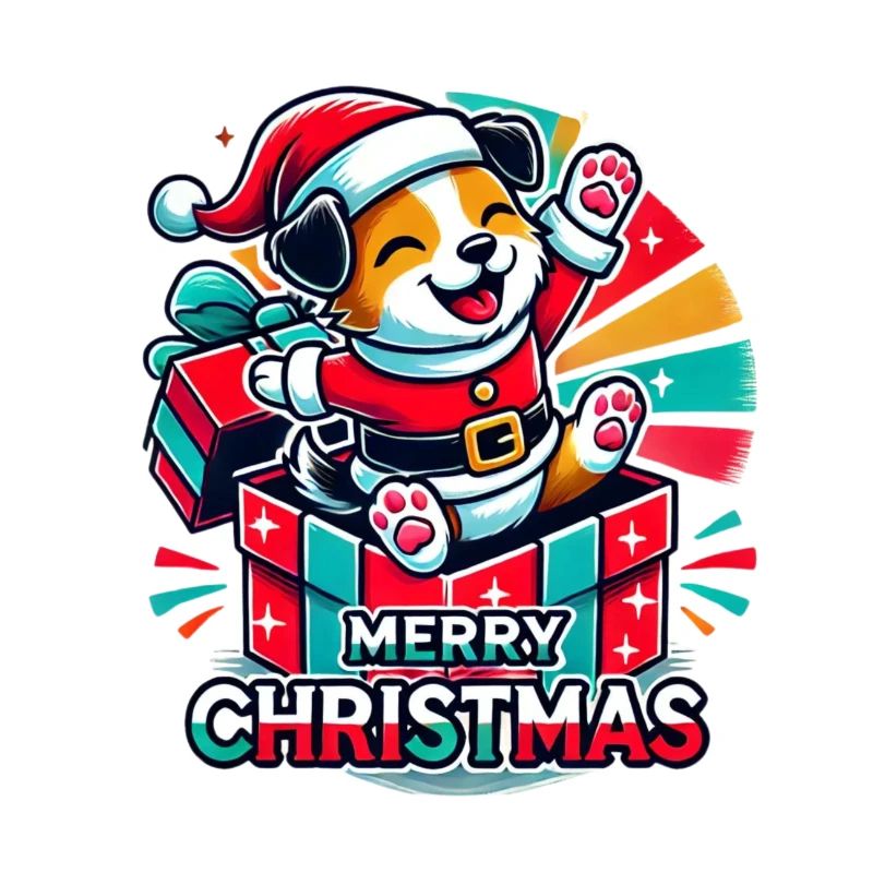 Hund Merry Christmas High Five 1