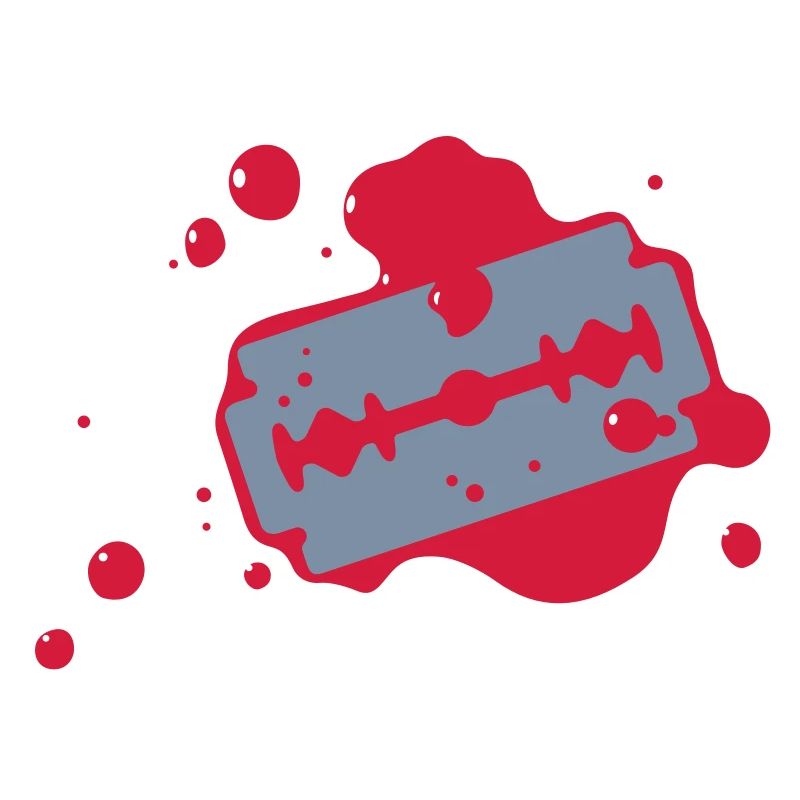 Rasierklinge mit Blut