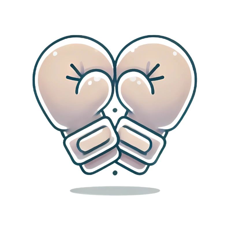 Conception de gants de boxe en forme de cœur