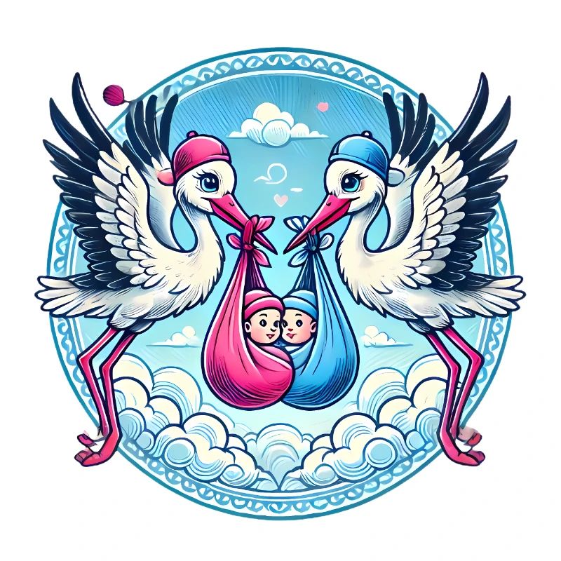 Rose ou bleu Cigogne bébé Bundle Design