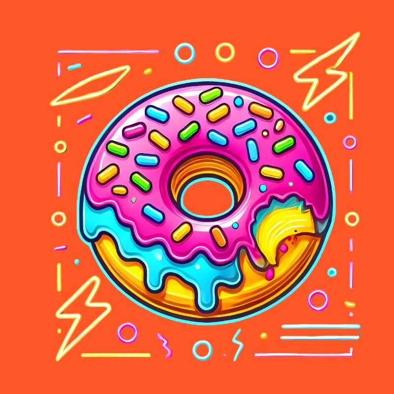Neon Donut Bite with Sprinkles