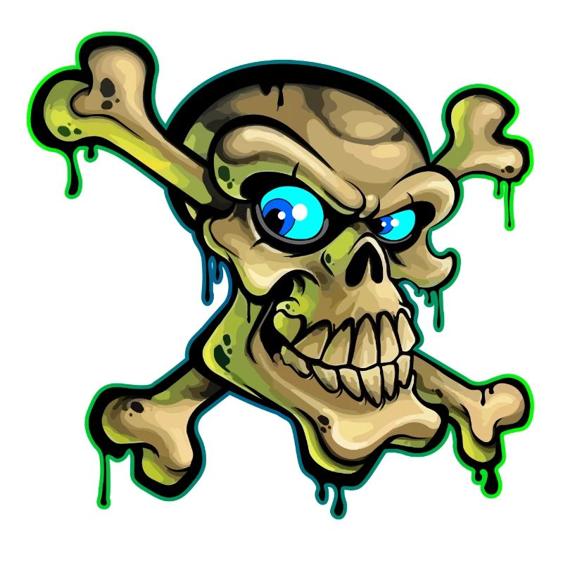 Dessin de crâne de pirate graffiti