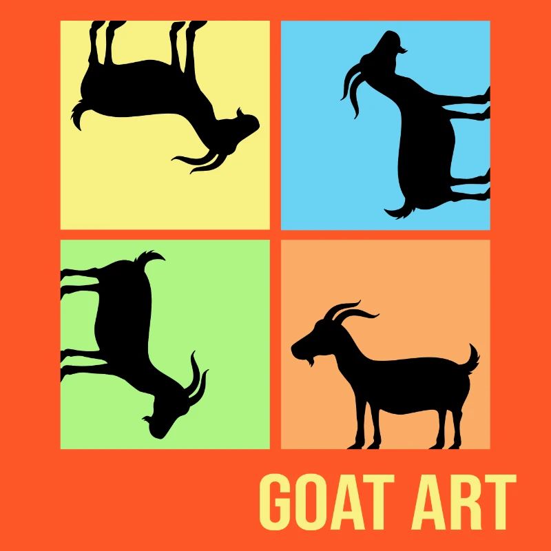 Goat popart Goat pulling posture "goat-art"