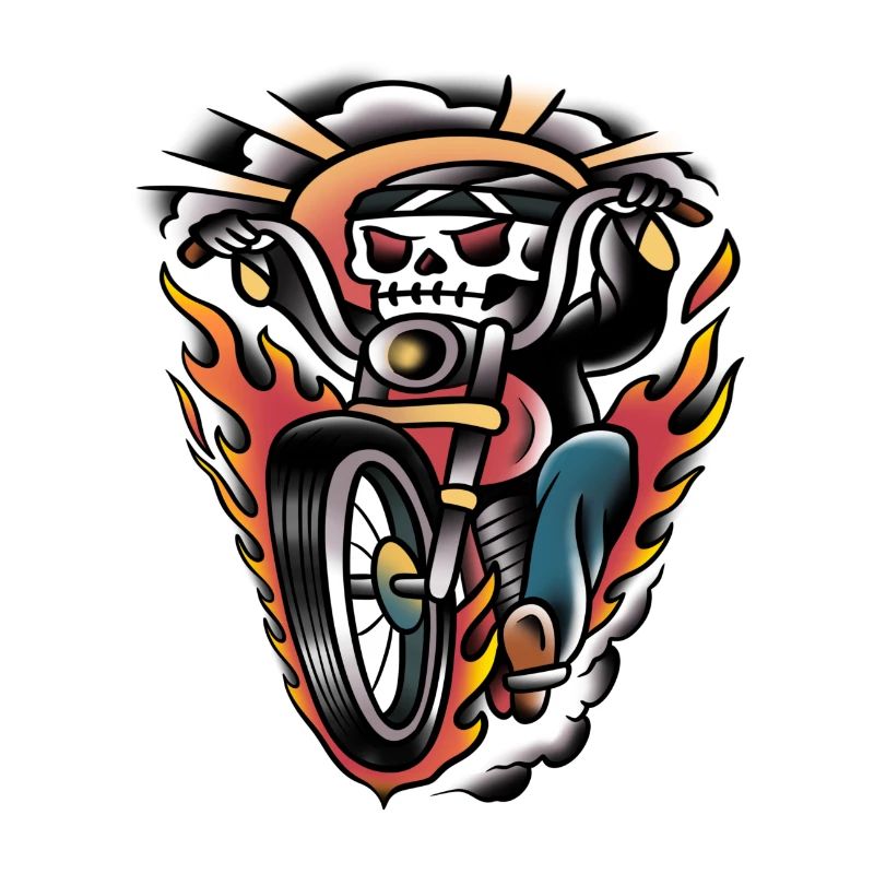 Biker-Tattoo-Kunst der alten Schule