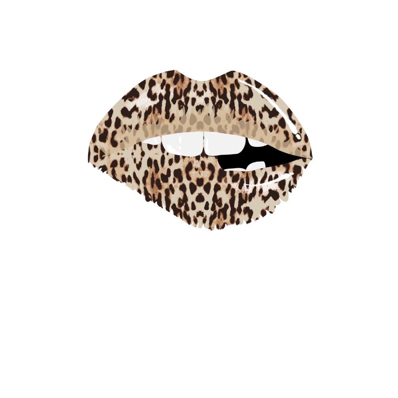 Conception de guépard léopard de mode sexy avec des lèvres de la bouche