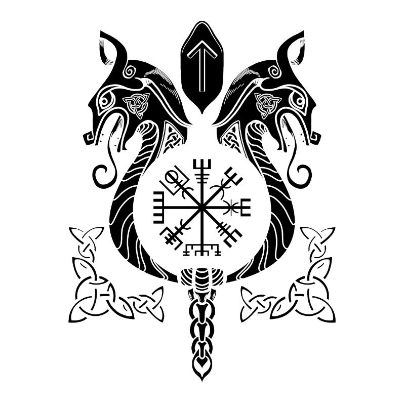 Viking Compass Vegvisir Dragon Figurehead