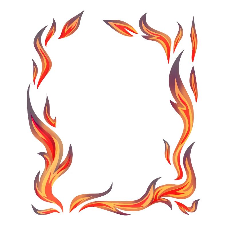 Flammes feu chaud forme feu