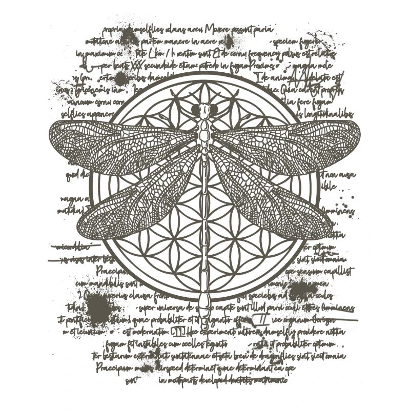 Libellule dans le style de dessin de Leonardo da Vinci Art