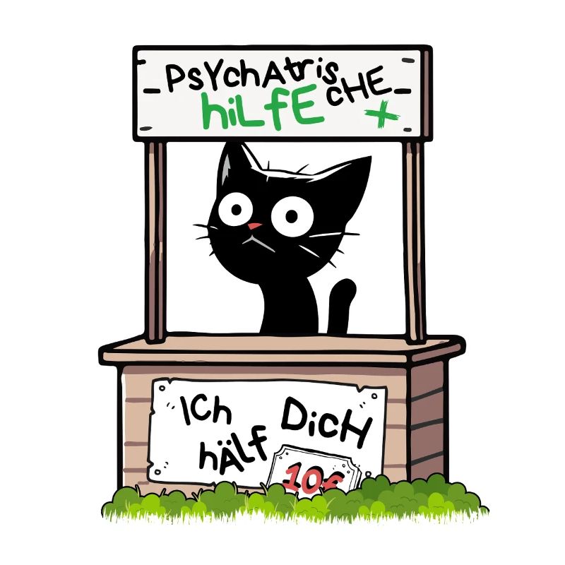 Psychatrische Hilfe IcH hAelf DicH - Lustige Katze