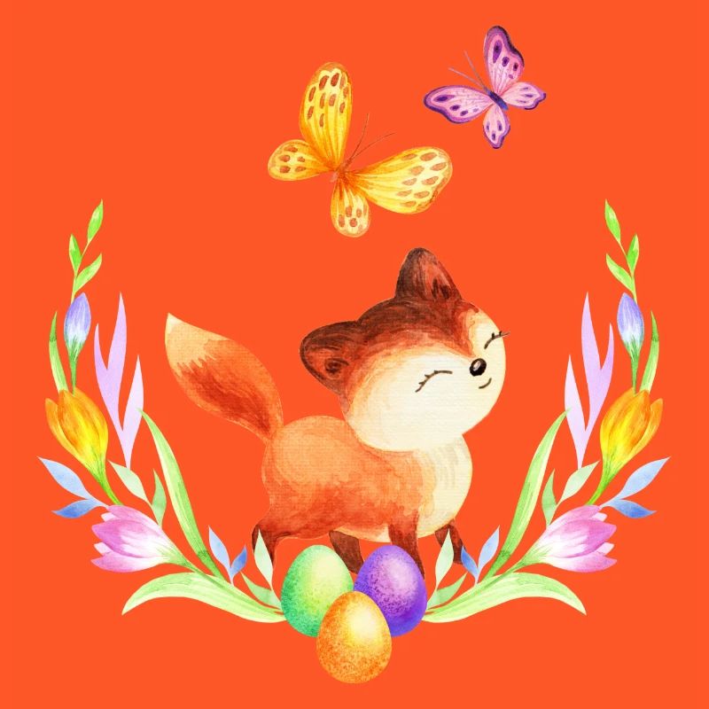 Easter fox spring spring flowers nature spring
