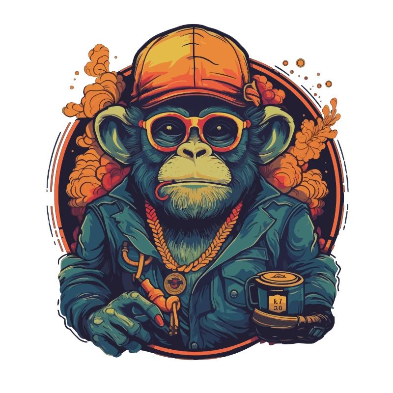 Design Monkey Affe Trip mit Becher Vintage Vibes