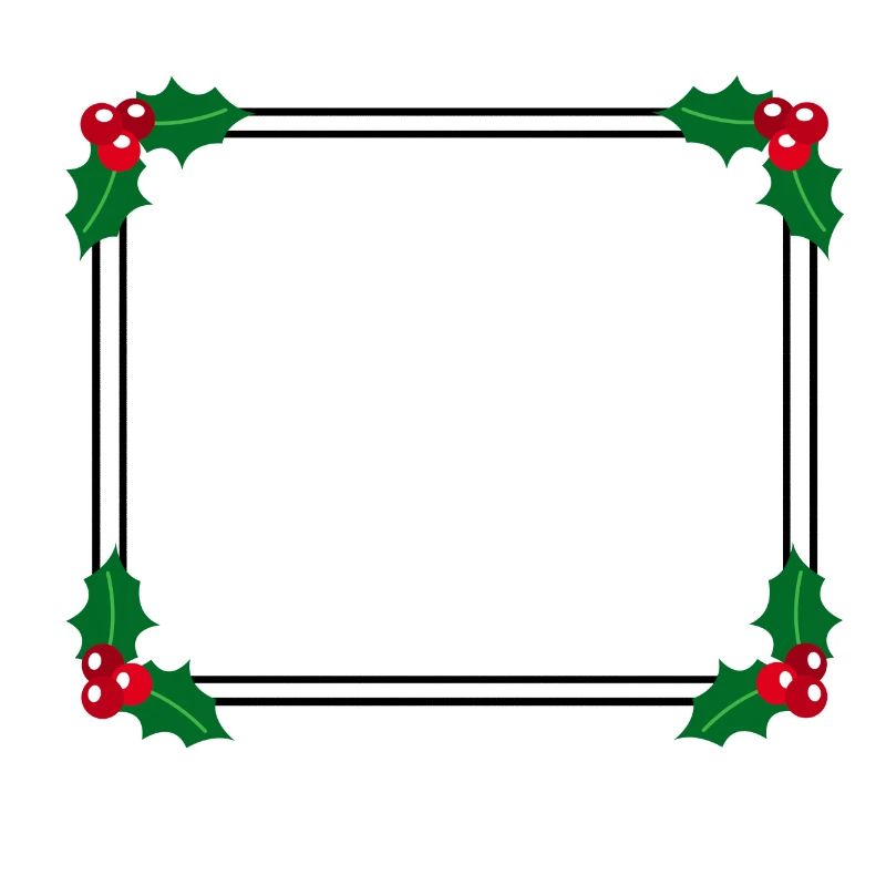 Winter frame with holly decoration