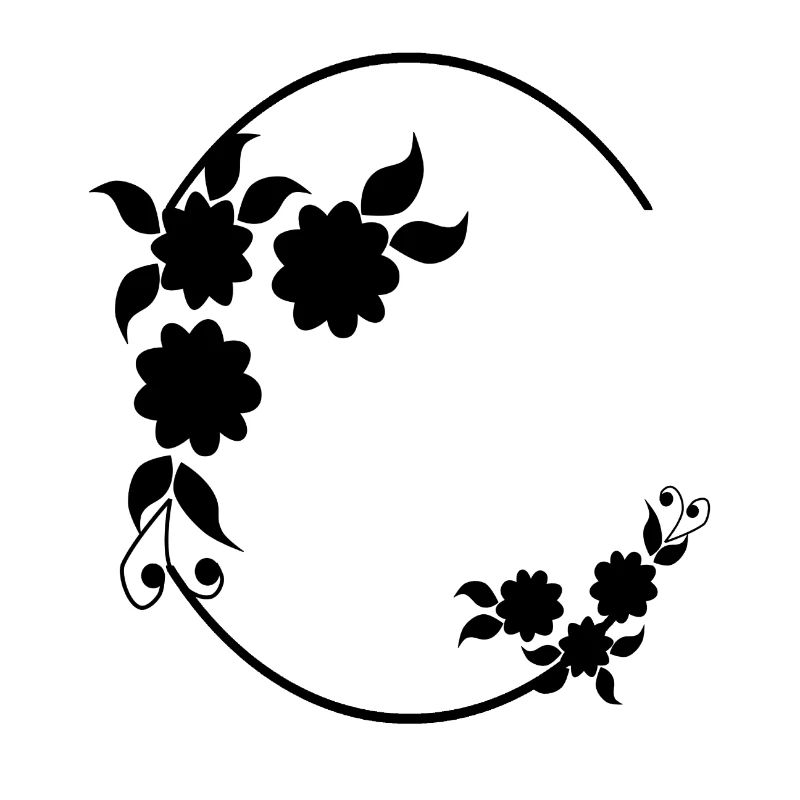 Halbkreis mit Blumen Deko Rahmen